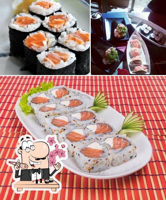 Rolos de sushi são disponibilizados no Japonês Cuiabano