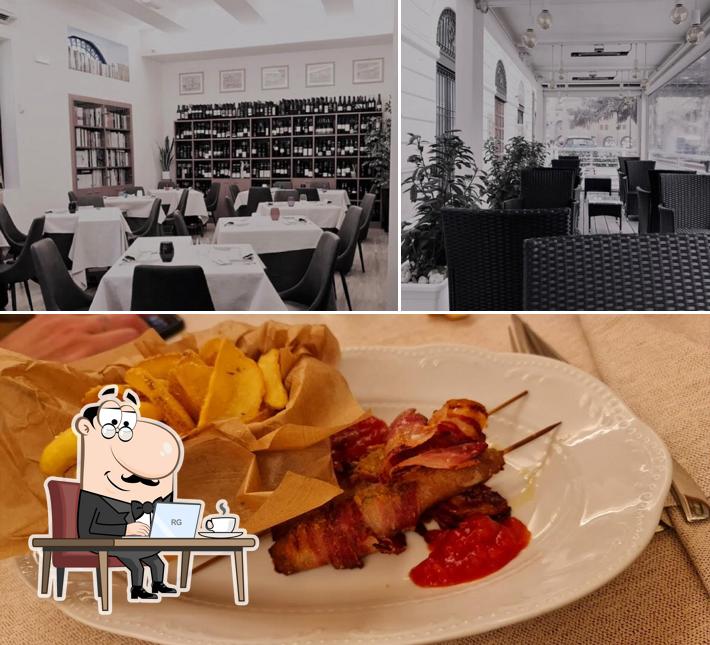 La interni e cibo del ristorante