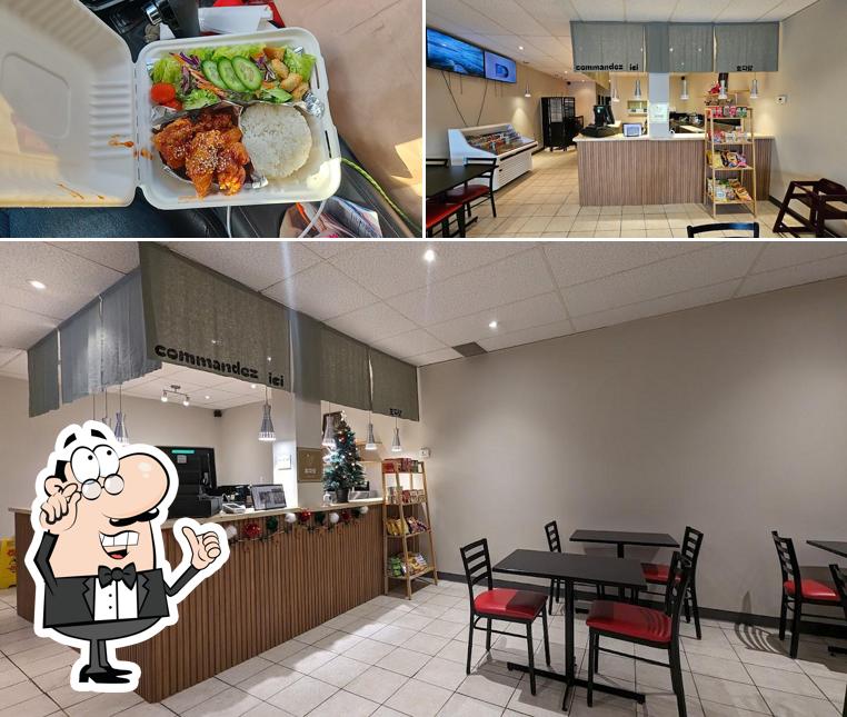 Among various things one can find interior and food at Korean Restaurant Hodadak