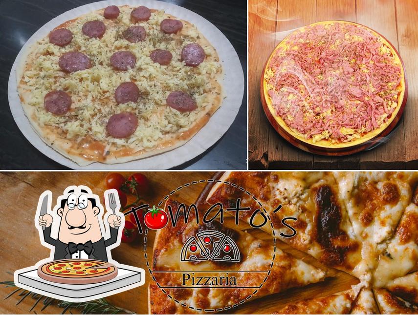 Get pizza at Tomato's Pizzaria