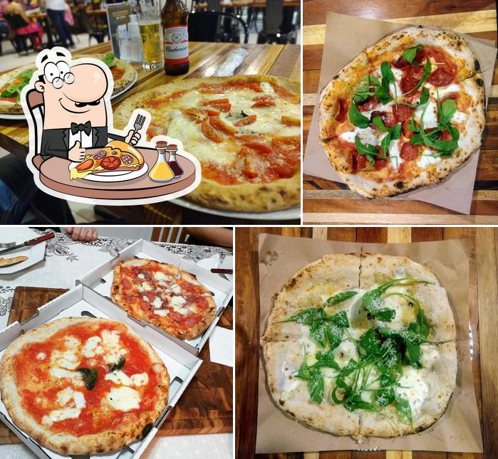 Escolha diferentes variedades de pizza