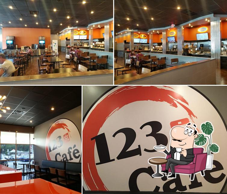 The interior of 123 Cafe