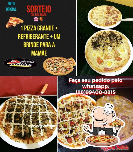 Peça pizza no Pizzaria Delícia