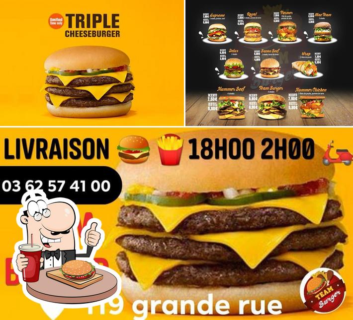 Prenez un hamburger à Team Burger