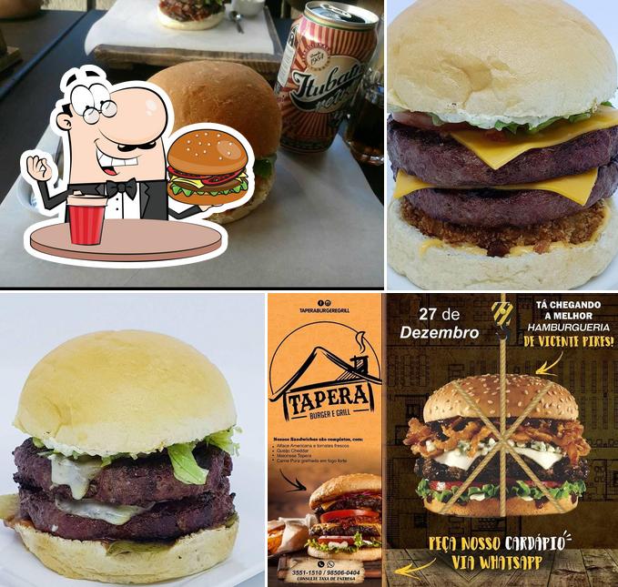 Peça um hambúrguer no Tapera burguer e grill