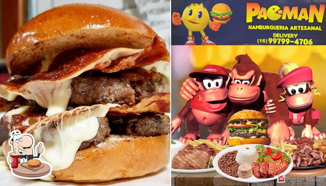 Delicie-se com um hambúrguer no Pac-Man Hamburgueria Artesanal