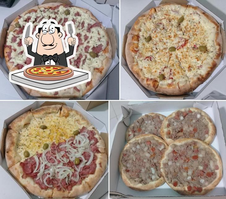 Escolha diferentes variedades de pizza