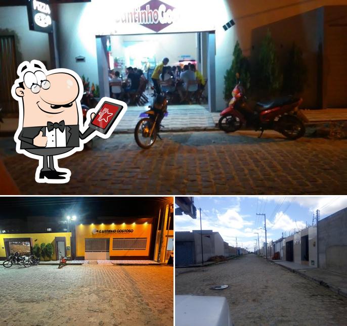 O exterior do Cantinho Gostoso Pizzaria e Lanchonete