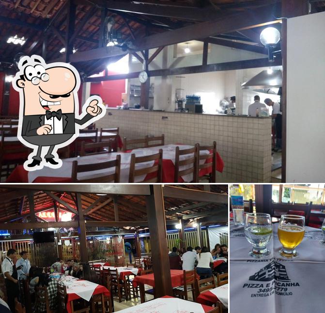 O interior do Via Férrea Pizzaria e Churrascaria