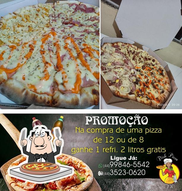 Escolha pizza no Disk Pizza J.N Campo Mourão PR