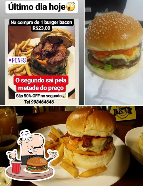 Consiga um hambúrguer no Ponfs Burger Hamburgueria