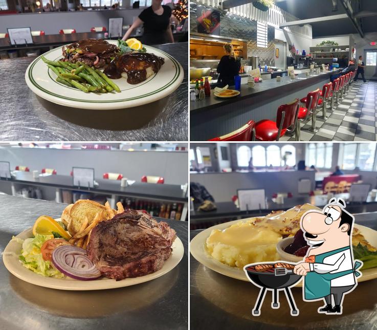 Pick meat meals at Harlow's Diner