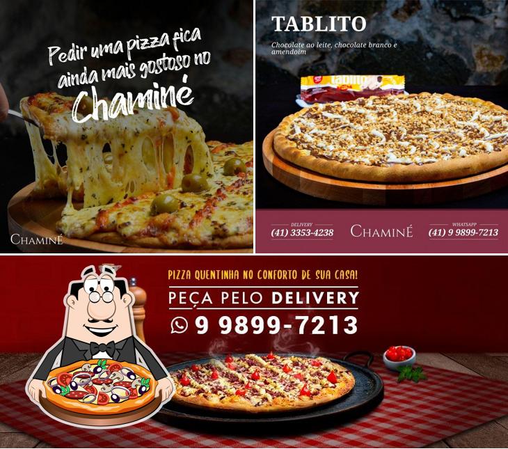 Escolha pizza no Chaminé - Pizzaria e Restaurante