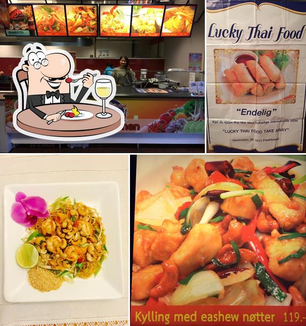 Comida en Lucky Thai Food