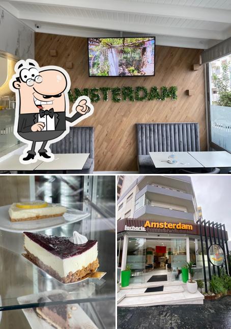 Voici la photo affichant la intérieur et dessert sur Café Amsterdam