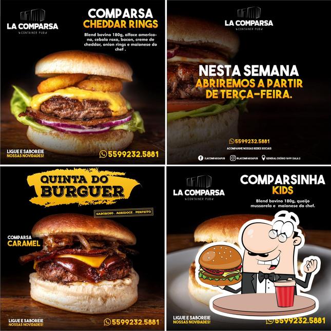 Peça um hambúrguer no La Comparsa Pub