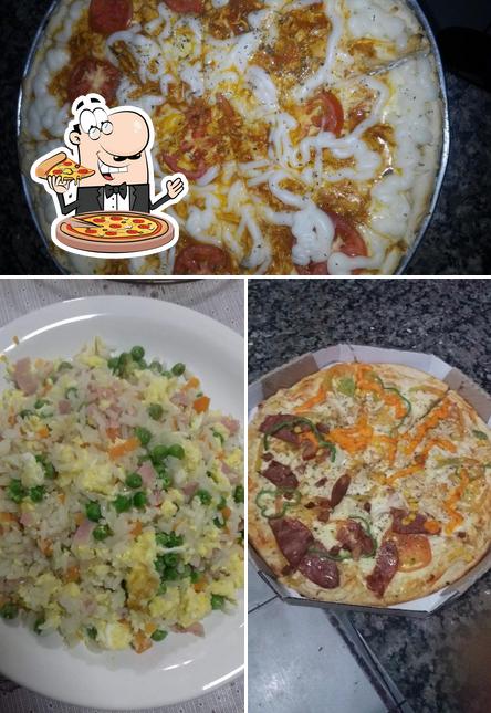 Escolha pizza no Sabor Brasil pizzaria