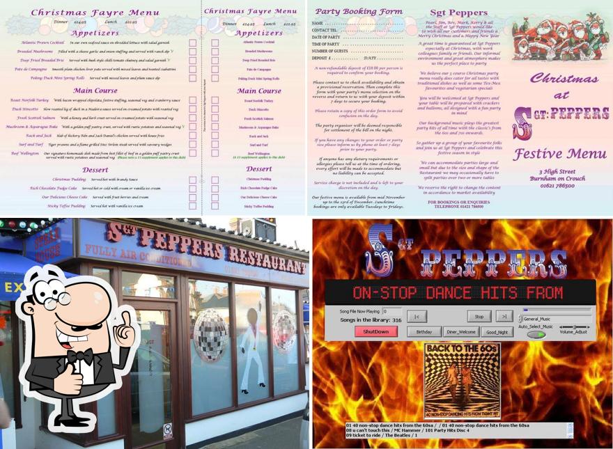 Sgt. Peppers Restaurant, BurnhamonCrouch Carta del restaurante y