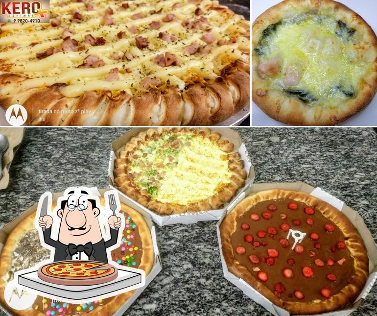 Escolha diferentes variedades de pizza