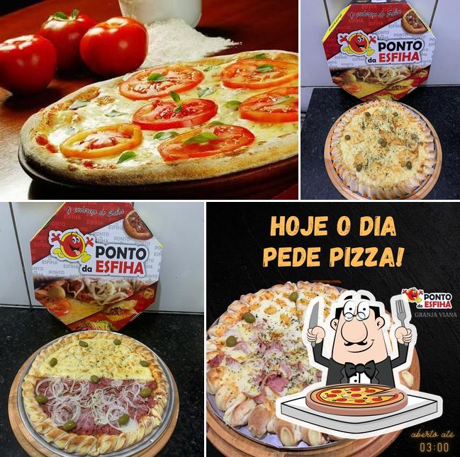 No Ponto da Esfiha granja Viana, você pode provar pizza