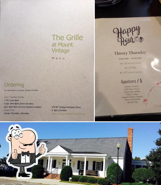 Mount Vintage Grille in Augusta Restaurant menu