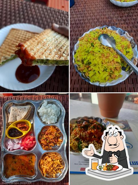 Food at Cafe Blue & Puneri Vadapav