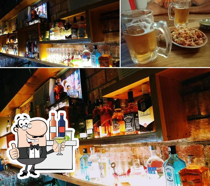 Among different things one can find bar counter and beer at Rock bar & restaurant