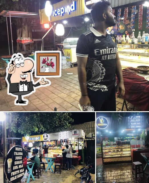 The photo of interior and exterior at JuiceTea