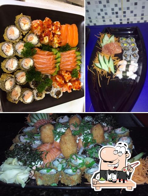 Rolos de sushi são oferecidos por Sushi Raiz