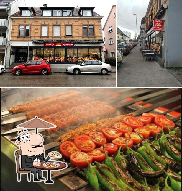 Это снимок, где изображены внешнее оформление и еда в Ocak Basi Grillhaus