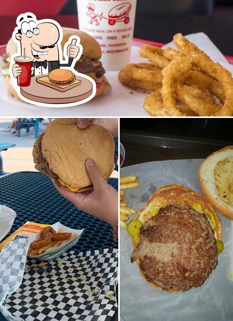 Order a burger at Jim's Burger Haven