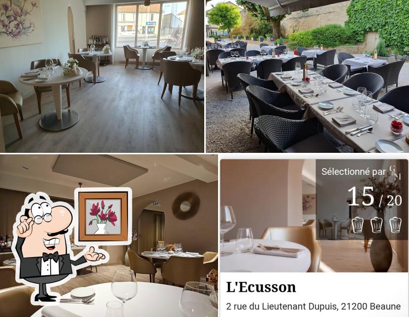 Installez-vous à l'une des tables de Restaurant l'Ecusson