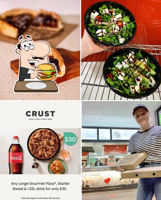 Try out a burger at Crust Pizza Panania