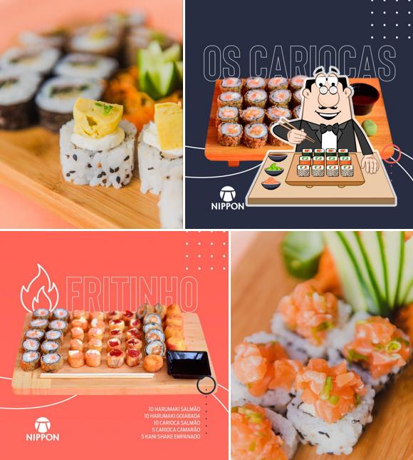 Rolos de sushi são disponibilizados no Restaurante Nippon