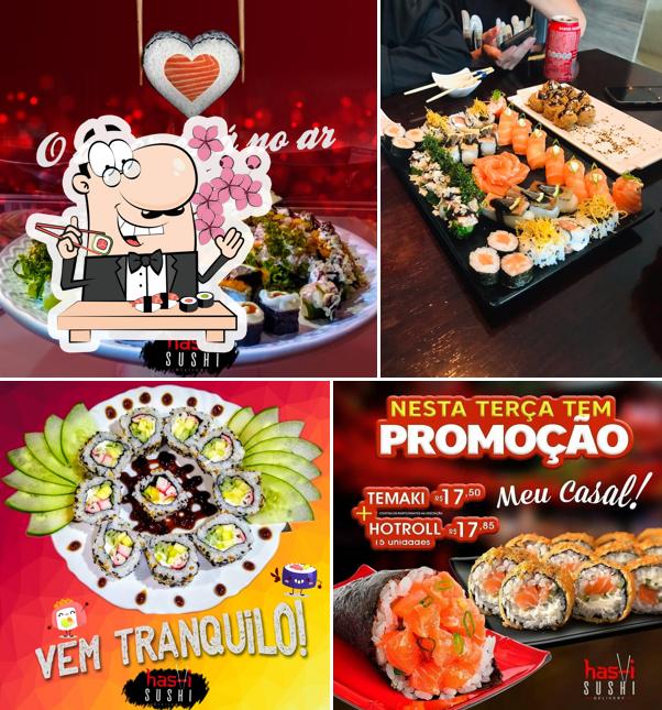 Experimente diferentes opções de sushi