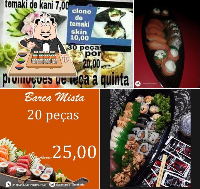 Prove diversas opções de sushi