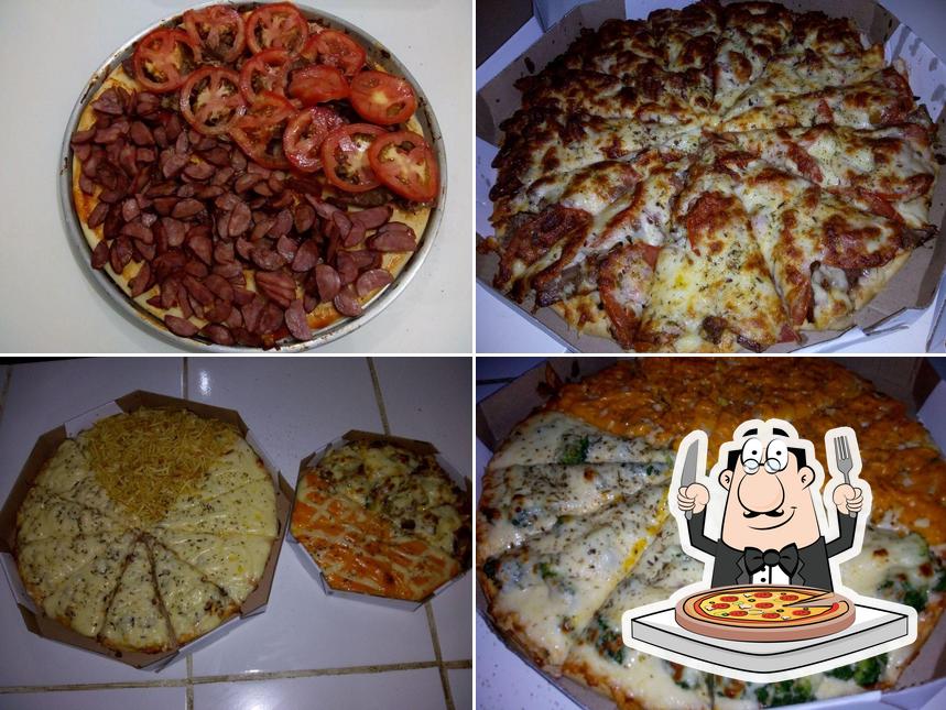 Escolha diferentes variedades de pizza