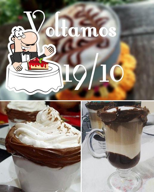 Café De Casa Cafeteria provê uma gama de sobremesas