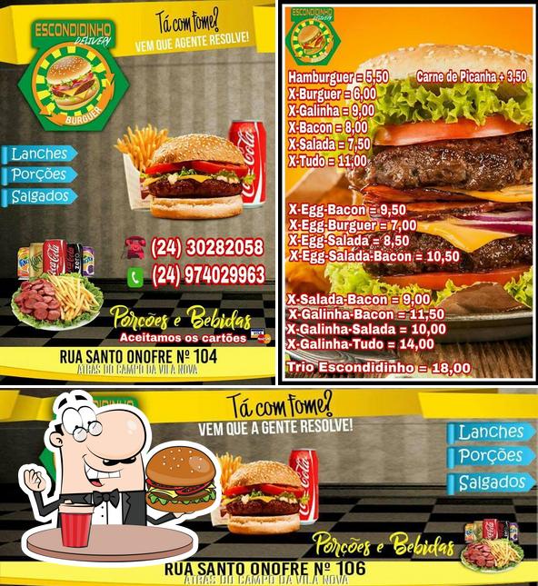 Peça um hambúrguer no Escondidinho Delivery Burguer