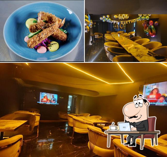 La intérieur et nourriture du restaurant