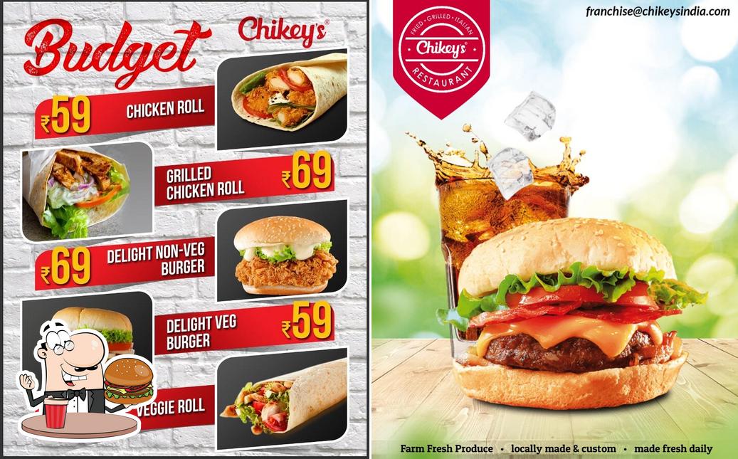 Order a burger at Chikeys Restaurant