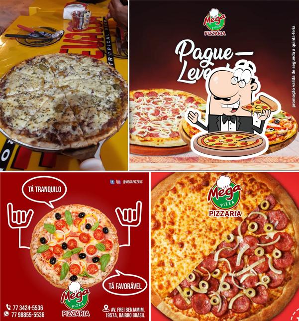 Escolha pizza no Mega Pizza