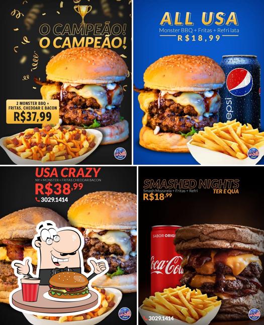 Os hambúrgueres do USA Barbecue Burger irão satisfazer uma variedade de gostos