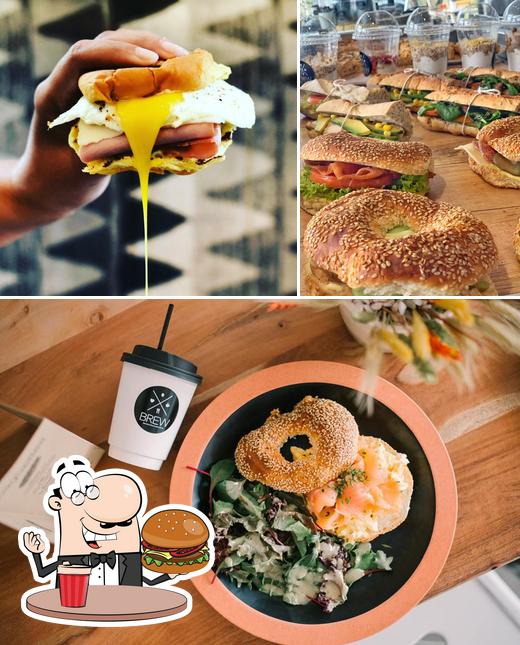 Get a burger at Brew Specialty Coffee & Healthy Eating