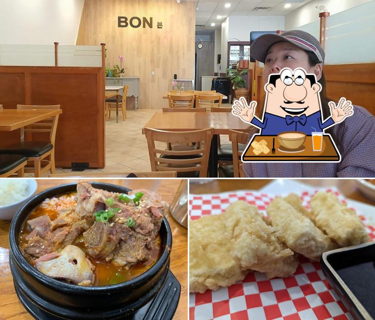 Voici la photo indiquant la nourriture et intérieur sur BON korean restaurant