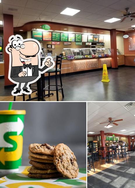 Check out the photo showing interior and food at Subway