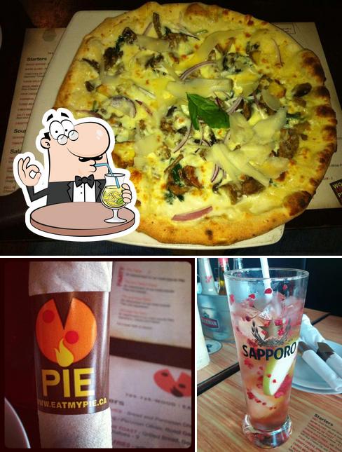Voici l’image représentant la boire et pizza sur Pie