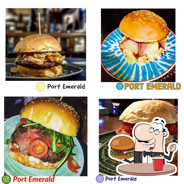 Prova un hamburger a Port Emerald Fine food drink & entertainment