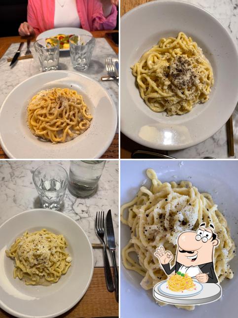 Spaghetti à la carbonara à Osteria La Quercia