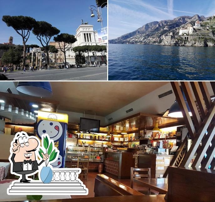La esterno e cibo del ristorante